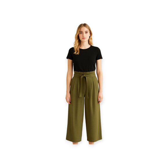 Belted Wide-Leg Palazzo Pants in Olive by H&M - Picture 11 of 11
